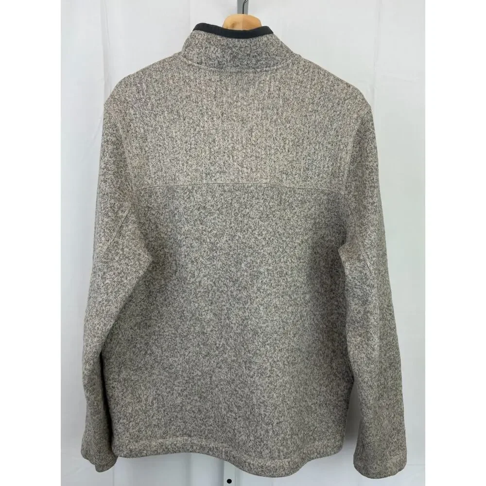 KOPPEN  Size M Mens 1/4 Zip Mock Pullover Sweater Fleece Long Sleeve Gray - Picture 2 of 7